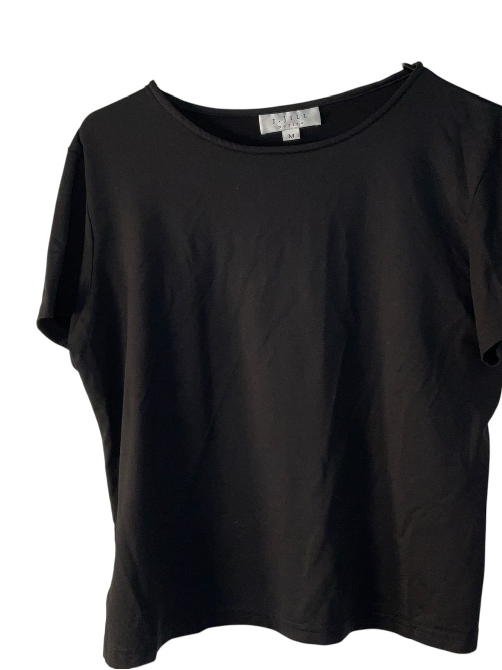 J. Jill Black Short-Sleeve Crewneck Tee